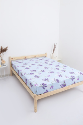 Простыня бязь ГОСТ Лаванда светло-голубой