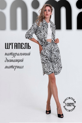Костюм штапель рубашка + шорты 1252 Мелкая зебра
